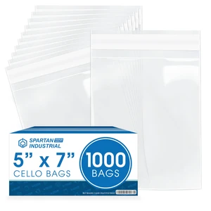 5" X 7" Self-Sealing Cellophane Bags (1000 Count) Clear Cookie Bags With Seal for Decorated Cookies, Treats, and Candy - Resealable Adhesive Flap, Reinforced Sides 5" X 7" Self-Sealing Cellophane Bags (1000 Count) Clear Cookie Bags With Seal for Decorated Cookies, Treats, and Candy - Resealable Adhesive Flap, Reinforced Sides
