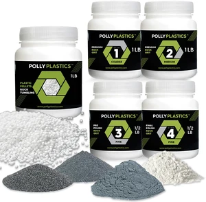 Rock Tumbler Tumbling Media Grit Kit & Plastic Filler Pellets Rock Tumbler Tumbling Media Grit Kit & Plastic Filler Pellets