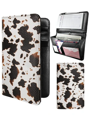 Server Book for Waitress with Zipper Pocket, Magnetic Pocket, Cow Print Cute Waitress Book 5"x8", Server Wallet with Money Pouch, Restaurant Accessories, Waitstaff Organizer for Server Apron Server Book for Waitress with Zipper Pocket, Magnetic Pocket, Cow Print Cute Waitress Book 5"x8", Server Wallet with Money Pouch, Restaurant Accessories, Waitstaff Organizer for Server Apron