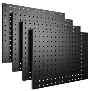 Peg Board, 4 Pack Metal Pegboard Panels Black Boards Wall Organizer Tools Pegboard Storage System for Workbench, Garage Tool Storage, Office Organization, Wall Home, Craft Room Peg Board, 4 Pack Metal Pegboard Panels Black Boards Wall Organizer Tools Pegboard Storage System for Workbench, Garage Tool Storage, Office Organization, Wall Home, Craft Room