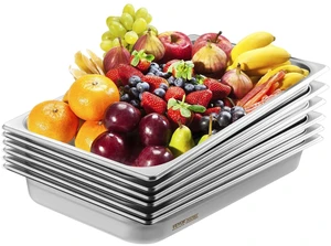 6 Pack Stainless Steel Hotel Pans,2.5-Inch Deep 0.8mm Thick Commercial Food Pans, Anti-Jam Catering Food Storage Metal Pan for Steam Tables, Food Warmer,20.8 x 13 x 2.5inch 6 Pack Stainless Steel Hotel Pans,2.5-Inch Deep 0.8mm Thick Commercial Food Pans, Anti-Jam Catering Food Storage Metal Pan for Steam Tables, Food Warmer,20.8 x 13 x 2.5inch