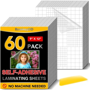60 PCS Self Laminating Sheets, Self Adhesive Laminating Sheets 8.5 x 11 Self-adhesive Cold Laminating Sheets No Machine No Heat Self Sealing Laminate Sheets Ultrasound for Stickers 60 PCS Self Laminating Sheets, Self Adhesive Laminating Sheets 8.5 x 11 Self-adhesive Cold Laminating Sheets No Machine No Heat Self Sealing Laminate Sheets Ultrasound for Stickers