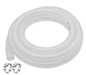 1" ID - 10 Ft High Pressure Braided Clear PVC Vinyl Tubing Flexible Tube Heavy Duty Reinforced Hose Tubing 1" ID - 10 Ft High Pressure Braided Clear PVC Vinyl Tubing Flexible Tube Heavy Duty Reinforced Hose Tubing