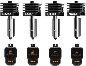 4Pack 0.2/0.4/0.6/0.8MM H2 Series/X2D/P2S Hotend for Bambu Lab H2D/H2S/H2C Combo/X2D/P2S 3D Printer, High Temperature Quick Swap Hardened Steel Nozzle Replacement 3D Printer Extruder 4Pack 0.2/0.4/0.6/0.8MM H2 Series/X2D/P2S Hotend for Bambu Lab H2D/H2S/H2C Combo/X2D/P2S 3D Printer, High Temperature Quick Swap Hardened Steel Nozzle Replacement 3D Printer Extruder