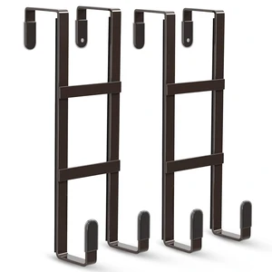 Over The Door Hooks, 2 Packs Double Sided-Hanger Fits Doors 1-7/8"Brown No Scratch Door Hanger Hook, Heavy Duty No Drill Wall Hooks for Hanging Coats Towels Bags Wreath Kitchen Bathroom 7.8"L Over The Door Hooks, 2 Packs Double Sided-Hanger Fits Doors 1-7/8"Brown No Scratch Door Hanger Hook, Heavy Duty No Drill Wall Hooks for Hanging Coats Towels Bags Wreath Kitchen Bathroom 7.8"L