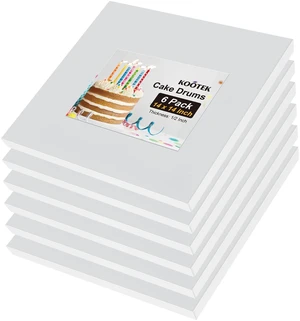 Cake Boards 14 Inch Square Cake Drums Base para Pastel, 6 Pack Disposable, 1/2 Inch Thick, Sturdy Corrugated Cardboard Base, Smooth & Grease-resistant Surface, White, for Multi-tiered Cake Cake Boards 14 Inch Square Cake Drums Base para Pastel, 6 Pack Disposable, 1/2 Inch Thick, Sturdy Corrugated Cardboard Base, Smooth & Grease-resistant Surface, White, for Multi-tiered Cake