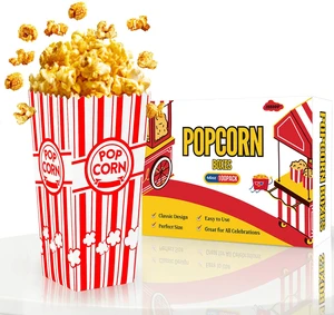 Popcorn Boxes, 100 Pack, 46oz Large Capacity 250g Grease-Resistant Paper, Sturdy & Durable, Cute, Fast Assembly, Movie Night Supplies, For Family Party, Carnival, Cinema Popcorn Boxes, 100 Pack, 46oz Large Capacity 250g Grease-Resistant Paper, Sturdy & Durable, Cute, Fast Assembly, Movie Night Supplies, For Family Party, Carnival, Cinema