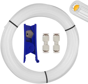 Upgraded PTFE Tube 5M/16.4ft, Low Resistance Star-Shaped Inner with 2 Couplers 1 Tubing Cutter for Ultra Smooth Flow High Temp 260°C, for Bambu lab X1/ X1C/ P1P/ P1S/ A1/ A1 Mini FDM 3D Printer Upgraded PTFE Tube 5M/16.4ft, Low Resistance Star-Shaped Inner with 2 Couplers 1 Tubing Cutter for Ultra Smooth Flow High Temp 260°C, for Bambu lab X1/ X1C/ P1P/ P1S/ A1/ A1 Mini FDM 3D Printer