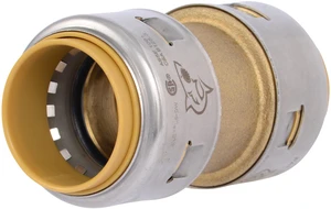 Max 1 Inch Coupling, Push to Connect Brass Plumbing Fitting, PEX Pipe, Copper, CPVC, PE-RT, HDPE, UR020A Max 1 Inch Coupling, Push to Connect Brass Plumbing Fitting, PEX Pipe, Copper, CPVC, PE-RT, HDPE, UR020A