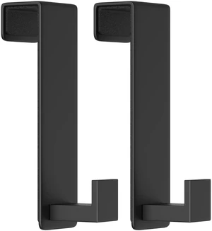 Stainless Steel Over The Door Hooks Heavy Duty, Door Mount Coat Rack Bathroom Towel Holder Towel Rack for Bedroom, Doors Hangers Towel Hooks for Bathroom Dorm Essentials (Black, 2 Pack) Stainless Steel Over The Door Hooks Heavy Duty, Door Mount Coat Rack Bathroom Towel Holder Towel Rack for Bedroom, Doors Hangers Towel Hooks for Bathroom Dorm Essentials (Black, 2 Pack)