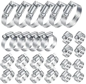 40 Pcs Hose Clamps Stainless Steel, 6-51mm Adjustable Worm Gear Pipe Clamps Fuel Line Hose Clips Heavy Duty for Plumbing, Dishwasher, Automotive, Washing Machine, Mechanical 40 Pcs Hose Clamps Stainless Steel, 6-51mm Adjustable Worm Gear Pipe Clamps Fuel Line Hose Clips Heavy Duty for Plumbing, Dishwasher, Automotive, Washing Machine, Mechanical