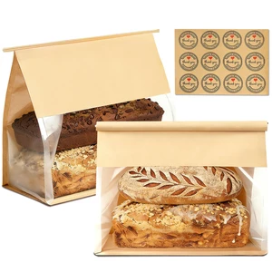 100 Pack Large Paper Bread Bags for Homemade Bread Sourdough Sandwich, 10.5x10.6x6.1 Inch Resealable Tin Tie Tab Lock Bread Loaf Bakery Bag with Window, Baked Goods Packaging for Gifting and Bake Sale 100 Pack Large Paper Bread Bags for Homemade Bread Sourdough Sandwich, 10.5x10.6x6.1 Inch Resealable Tin Tie Tab Lock Bread Loaf Bakery Bag with Window, Baked Goods Packaging for Gifting and Bake Sale