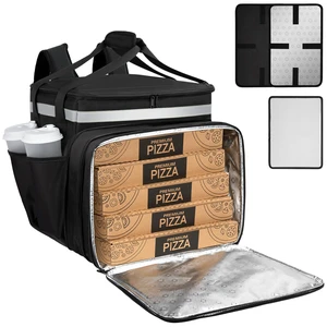 Food Delivery Backpack, Expandable Delivery Backpack Pizza Bag, XL Reflective Strips, Cup Holder,Hot/Cold Insulated Backpack Bike Food Delivery Bag Suitable for Uber Eats, DoorDash, Black Food Delivery Backpack, Expandable Delivery Backpack Pizza Bag, XL Reflective Strips, Cup Holder,Hot/Cold Insulated Backpack Bike Food Delivery Bag Suitable for Uber Eats, DoorDash, Black