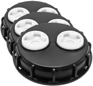 IBC Tote Lid Cover, 6.5" IBC Tank Water Liquid Tank Cap with Double Vent Hole for Chemical, Food, Industries Storage (Pack of 3) IBC Tote Lid Cover, 6.5" IBC Tank Water Liquid Tank Cap with Double Vent Hole for Chemical, Food, Industries Storage (Pack of 3)