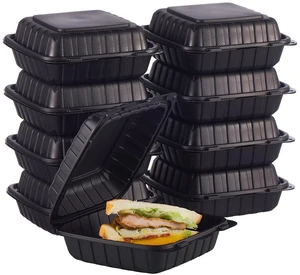 8X8 1-Compartment 50-Pack Plastic Clamshell Takeout Food Trays Heavy Duty Togo Disposable Box Carryout Meal Prep Packaging Catering Hinged Containers With Secure Snap Lid (Formerly FULING) 8X8 1-Compartment 50-Pack Plastic Clamshell Takeout Food Trays Heavy Duty Togo Disposable Box Carryout Meal Prep Packaging Catering Hinged Containers With Secure Snap Lid (Formerly FULING)
