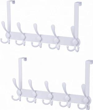 Over The Door Hooks,Coat Rack for Hanging Clothes Hat Towel (Heavy Duty White 2pcs) Over The Door Hooks,Coat Rack for Hanging Clothes Hat Towel (Heavy Duty White 2pcs)
