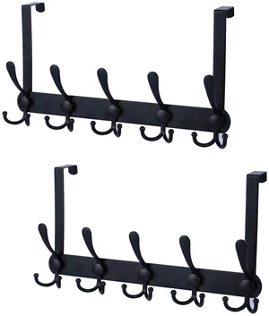 Over The Door Hooks,Coat Rack for Hanging Clothes Hat Towel (Heavy Duty Black 2pcs) Over The Door Hooks,Coat Rack for Hanging Clothes Hat Towel (Heavy Duty Black 2pcs)