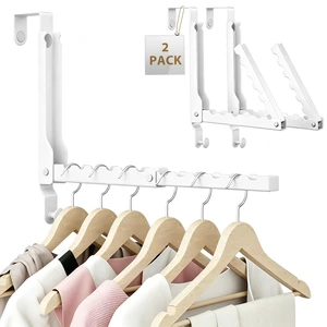 Over the Door Hanger Folding Clothes Drying Rack with 1 Hooks, Double Fold Hanging Door Hooks Coat Rack for Laundry Room, Compact Space Saving Foldable Portable Door Hooks Collapsible (2Pack,White) Over the Door Hanger Folding Clothes Drying Rack with 1 Hooks, Double Fold Hanging Door Hooks Coat Rack for Laundry Room, Compact Space Saving Foldable Portable Door Hooks Collapsible (2Pack,White)