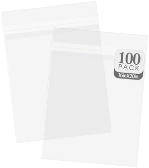 16x20 Inch Crystal Sealed Clear Plastic Sleeves,100 Pack Resealable Adhesive, Clear Stoarge Bags, For Pictures, Photos, Framing Mat Mattes, 16-7/19" x 20-1/8" 16x20 Inch Crystal Sealed Clear Plastic Sleeves,100 Pack Resealable Adhesive, Clear Stoarge Bags, For Pictures, Photos, Framing Mat Mattes, 16-7/19" x 20-1/8"