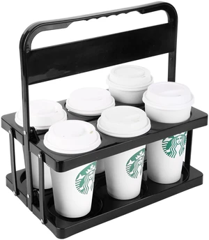 Portable Drink Carrier Suitable for Doordash Accessories Grubhub Postmates Drivers, Reusable Cup Holder with Handle,Perfect Plastic take Out Carriers delivery, Black, (112) Portable Drink Carrier Suitable for Doordash Accessories Grubhub Postmates Drivers, Reusable Cup Holder with Handle,Perfect Plastic take Out Carriers delivery, Black, (112)