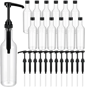 12 Pcs 25 oz Plastic Syrup Bottles with Pump Syrup Dispenser, Black Clear Dispenser Bottle for Coffee Bar Accessories, Long Neck, Sauce Condiment, Party Drink Service, Kitchen Restaurant Home 12 Pcs 25 oz Plastic Syrup Bottles with Pump Syrup Dispenser, Black Clear Dispenser Bottle for Coffee Bar Accessories, Long Neck, Sauce Condiment, Party Drink Service, Kitchen Restaurant Home