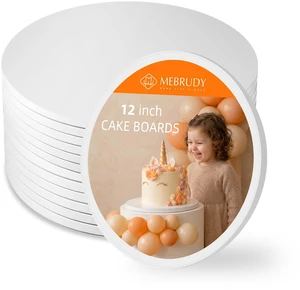 12 PCS Cake Boards 12 Inch Round 1/2 Inch Thick Sturdy Cake Drums, Food Grade White Cardboard, Base Para Pastel, Wedding, Party, Bakery Home Display 12 PCS Cake Boards 12 Inch Round 1/2 Inch Thick Sturdy Cake Drums, Food Grade White Cardboard, Base Para Pastel, Wedding, Party, Bakery Home Display