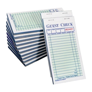 Guest Checks Server Note Pads 600 Sheets With Carbonless 600 Copy Sheets for Restaurants (12 Books) 3.5" x 6.75" Per Ticket Books Guest Checks Server Note Pads 600 Sheets With Carbonless 600 Copy Sheets for Restaurants (12 Books) 3.5" x 6.75" Per Ticket Books