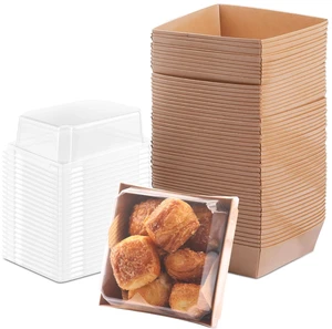 50 Pack Charcuterie Boxes with Clear Lids, 4 Inches Brown Dessert Boxes To Go Disposable Mini Charcuterie Boxes for Cookie, Sandwich, Strawberry, Cupcake, Macaron, Cake Slice 50 Pack Charcuterie Boxes with Clear Lids, 4 Inches Brown Dessert Boxes To Go Disposable Mini Charcuterie Boxes for Cookie, Sandwich, Strawberry, Cupcake, Macaron, Cake Slice