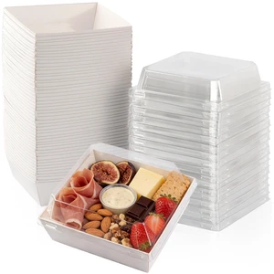 50 Pack Charcuterie Boxes with Clear Lids, 4 Inches White Dessert Boxes To Go Disposable Mini Charcuterie Boxes for Cookie, Sandwich, Strawberry, Cupcake, Macaron, Cake Slice 50 Pack Charcuterie Boxes with Clear Lids, 4 Inches White Dessert Boxes To Go Disposable Mini Charcuterie Boxes for Cookie, Sandwich, Strawberry, Cupcake, Macaron, Cake Slice