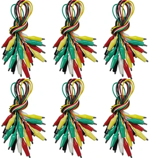 60PCS Premium Alligator Clips Electrical, Crocodile Test Leads with Test Probes, 5 Colors Double-Ended Jumper Wires with Alligator Clips for Multimeter, DIY Engineering Experiment Circuit Connection 60PCS Premium Alligator Clips Electrical, Crocodile Test Leads with Test Probes, 5 Colors Double-Ended Jumper Wires with Alligator Clips for Multimeter, DIY Engineering Experiment Circuit Connection