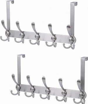 Over The Door Hooks,Coat Rack for Hanging Clothes Hat Towel (Heavy Duty Silver 2pcs) Over The Door Hooks,Coat Rack for Hanging Clothes Hat Towel (Heavy Duty Silver 2pcs)