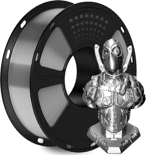 PETG Filament 1.75mm 1Kg(2.2lb), Silver PETG Filament for 3D Printer, ±0.02mm Accuracy, High Precision, Strong Toughness, Neatly Wound & Moistureproof, Non-Clogging & Non-Stringing, Silver PETG Filament 1.75mm 1Kg(2.2lb), Silver PETG Filament for 3D Printer, ±0.02mm Accuracy, High Precision, Strong Toughness, Neatly Wound & Moistureproof, Non-Clogging & Non-Stringing, Silver