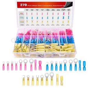 270 PCS Heat Shrink Wire Connector Waterproof Marine Automotive Connector Assortment Rings Fork Hook Spade Butt Splices 270 PCS Heat Shrink Wire Connector Waterproof Marine Automotive Connector Assortment Rings Fork Hook Spade Butt Splices