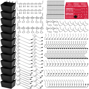 280PCS Pegboard Accessories Kit, Pegboard Hooks Assortment with Bins and Stainless Steel Peg Locks, Tool Organizer for 1/8" and 1/4" Pegboards, Garage Wall Organization, Workshop and Tool Storage 280PCS Pegboard Accessories Kit, Pegboard Hooks Assortment with Bins and Stainless Steel Peg Locks, Tool Organizer for 1/8" and 1/4" Pegboards, Garage Wall Organization, Workshop and Tool Storage