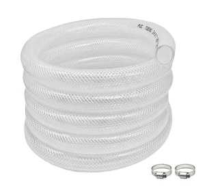 1/2" ID x 3/4" OD - 25Ft Clear Braided Plastic Vinyl Tubing PVC Flexible Vinyl Tube Heavy Duty UV Chemical Resistant Hose Water 1/2" ID x 3/4" OD - 25Ft Clear Braided Plastic Vinyl Tubing PVC Flexible Vinyl Tube Heavy Duty UV Chemical Resistant Hose Water
