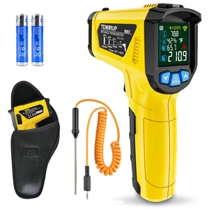 Infrared Thermometer Temperature Gun, -58°F to 1472°F, Digital Laser Thermometer Gun with Probe for Cooking, Pizza Oven, Grill & Engine, IR Thermometer Temp Gun with Adjustable Emissivity & Humidity Infrared Thermometer Temperature Gun, -58°F to 1472°F, Digital Laser Thermometer Gun with Probe for Cooking, Pizza Oven, Grill & Engine, IR Thermometer Temp Gun with Adjustable Emissivity & Humidity