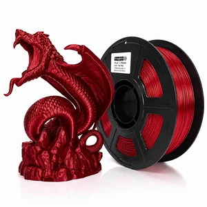 PLA High Speed 3D Printer Filament 1.75mm, Silk Deep Red PLA Filament, Glossy Ruby Red Filament, High Speed PLA 3D Printing Filament for Dragons, Figures, 1kg Spool PLA High Speed 3D Printer Filament 1.75mm, Silk Deep Red PLA Filament, Glossy Ruby Red Filament, High Speed PLA 3D Printing Filament for Dragons, Figures, 1kg Spool