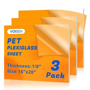 3 Pack Plexiglass Sheets 1/8 Inch Thick, 16"X20" Plexi Glass Panel Plastic Sheet for Crafts,Signs, Display Cases, Sneeze Guard, Cut with Engraver,Power Saw or Hand Tools 3 Pack Plexiglass Sheets 1/8 Inch Thick, 16"X20" Plexi Glass Panel Plastic Sheet for Crafts,Signs, Display Cases, Sneeze Guard, Cut with Engraver,Power Saw or Hand Tools