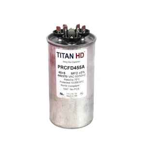 Titan HD 45+5MFD, 440/370V, Round Capacitor Titan HD 45+5MFD, 440/370V, Round Capacitor
