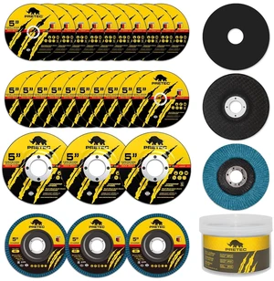 26 Packs Angle Grinder Cutting Flap Grinding Disc Wheel, 5 Inch 20 Packs 5"x3/64"x7/8" Cut off Wheels,3 Packs 4.5"x7/8" 60 Grit Flap Discs, 3 Packs 5"x3/64"x7/8" Grinding Wheels 26 Packs Angle Grinder Cutting Flap Grinding Disc Wheel, 5 Inch 20 Packs 5"x3/64"x7/8" Cut off Wheels,3 Packs 4.5"x7/8" 60 Grit Flap Discs, 3 Packs 5"x3/64"x7/8" Grinding Wheels