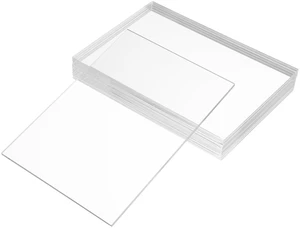 Pack of 10 Clear Cast Acrylic Sheet 5" x 7" x 1/8" Thick (3mm) Plexiglass Panel; Transparent; Plastic Board; for Sign, Craft, Display Projects, Laser Cutting, Engraving Pack of 10 Clear Cast Acrylic Sheet 5" x 7" x 1/8" Thick (3mm) Plexiglass Panel; Transparent; Plastic Board; for Sign, Craft, Display Projects, Laser Cutting, Engraving