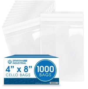 4" X 8" Self-Sealing Cellophane Bags (1000 Count) Clear Treat Bags for Cookies, Candy, Party Favors and Small Business Packaging - Resealable Adhesive Flap 4" X 8" Self-Sealing Cellophane Bags (1000 Count) Clear Treat Bags for Cookies, Candy, Party Favors and Small Business Packaging - Resealable Adhesive Flap