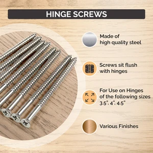 Long Wood Screws for Door Hinges Satin Nickel 9 x 3 Inch 96-Pack Long Wood Screws for Door Hinges Satin Nickel 9 x 3 Inch 96-Pack