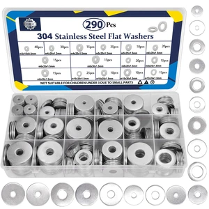 290Pcs Stainless Steel Flat Washers Assortment Kit;Fender Washer M3-M12 M3 M4 M5 M6 M8 M10 M12 Hardware Washers, 15 Sizes Metric 304SS Assorted Washers, Metal Washers for Screws and Bolts 290Pcs Stainless Steel Flat Washers Assortment Kit;Fender Washer M3-M12 M3 M4 M5 M6 M8 M10 M12 Hardware Washers, 15 Sizes Metric 304SS Assorted Washers, Metal Washers for Screws and Bolts