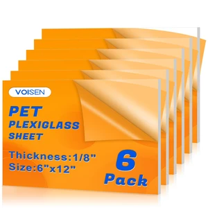 6 Pack Plexiglass Sheets 1/8 Inch Thick, 6"X12" Plexi Glass Panel Plastic Sheet for Crafts,Signs, Display Cases, Sneeze Guard, Cut with Engraver,Power Saw or Hand Tools 6 Pack Plexiglass Sheets 1/8 Inch Thick, 6"X12" Plexi Glass Panel Plastic Sheet for Crafts,Signs, Display Cases, Sneeze Guard, Cut with Engraver,Power Saw or Hand Tools