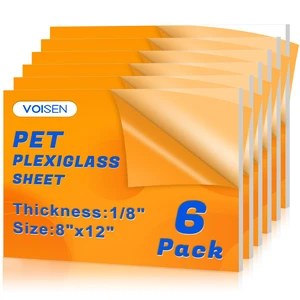 6 Pack Plexiglass Sheets 1/8 Inch Thick, 8"X12" Plexi Glass Panel Plastic Sheet for Crafts,Signs, Display Cases, Sneeze Guard, Cut with Engraver,Power Saw or Hand Tools 6 Pack Plexiglass Sheets 1/8 Inch Thick, 8"X12" Plexi Glass Panel Plastic Sheet for Crafts,Signs, Display Cases, Sneeze Guard, Cut with Engraver,Power Saw or Hand Tools