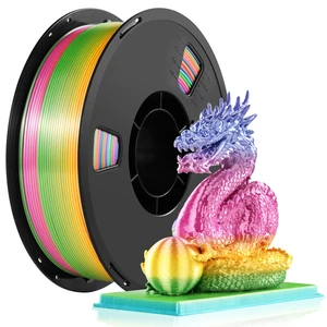 Silk Rainbow PLA 3D Printer Filament for Beginners, 1.75mm/±0.02mm 1Kg Shiny Gradient Rainbow, Compatible with FLASHFORGE, Bambu, Creality, Vacuum-Seale Neatly Wound for DIY Silk Rainbow PLA 3D Printer Filament for Beginners, 1.75mm/±0.02mm 1Kg Shiny Gradient Rainbow, Compatible with FLASHFORGE, Bambu, Creality, Vacuum-Seale Neatly Wound for DIY