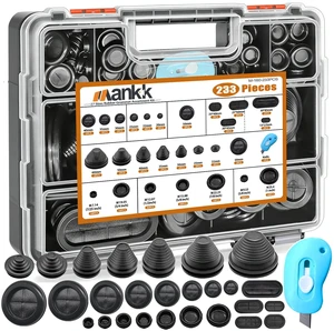 233PCS Rubber Grommet Kit 27 Sizes (7/25"-2-3/8") Tower/Oval/Round Firewall Grommet Wire Grommet Double Sided Rubber Hole Plug with Knife for Wire Protection 233PCS Rubber Grommet Kit 27 Sizes (7/25"-2-3/8") Tower/Oval/Round Firewall Grommet Wire Grommet Double Sided Rubber Hole Plug with Knife for Wire Protection
