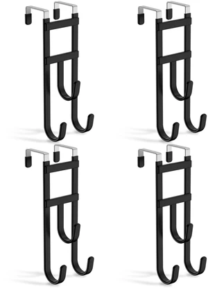 4 Pack Over-the-Door Hooks, No Installation Required, 100 Lb Heavy Duty with Anti-Scratch Rubber & Rust-Proof, Space-Saving Organizer for Coats, Towel & Bag, Bathroom, Bedroom, Kitchen, Office, Black 4 Pack Over-the-Door Hooks, No Installation Required, 100 Lb Heavy Duty with Anti-Scratch Rubber & Rust-Proof, Space-Saving Organizer for Coats, Towel & Bag, Bathroom, Bedroom, Kitchen, Office, Black