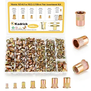 940pcs Metric Rivet Nut Assortment Kit,Sizes:M3 M4 M5 M6 M8 M10 M12 Metric Rivet Nut Kit,Galvanized Carbon Steel Flat Head Threaded Insert Nut 940pcs Metric Rivet Nut Assortment Kit,Sizes:M3 M4 M5 M6 M8 M10 M12 Metric Rivet Nut Kit,Galvanized Carbon Steel Flat Head Threaded Insert Nut